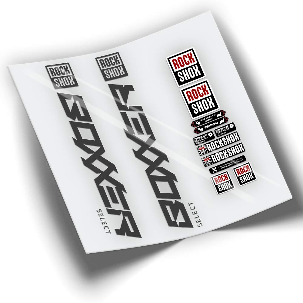 REF:VP380 Stickers compatible with Rock-Shox BOXXER SELECT 2019-2023 MTB fork, stickers, stickers, stickers, vinyls for mountain bikes. (GRIS 073)
