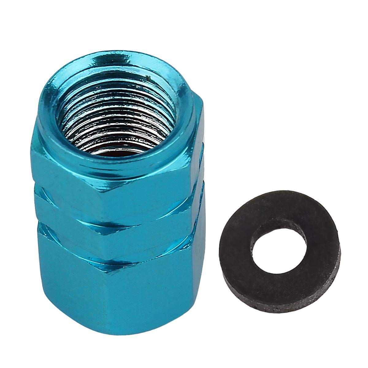 WINKA 5Pcs Car Tire Valve Stem Caps Hexagon Aluminium Alloy Dustproof Valve Stem Covers Universal for Cars with O Rubber Ring Wheel Valve Cap Tire Valve Cap Dust Cover Car Tire Accessories