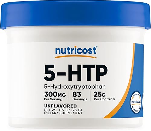 Nutricost 5-HTP en polvo 088oz 300 mg por porción sin gluten y sin OMG puro 5 htp
