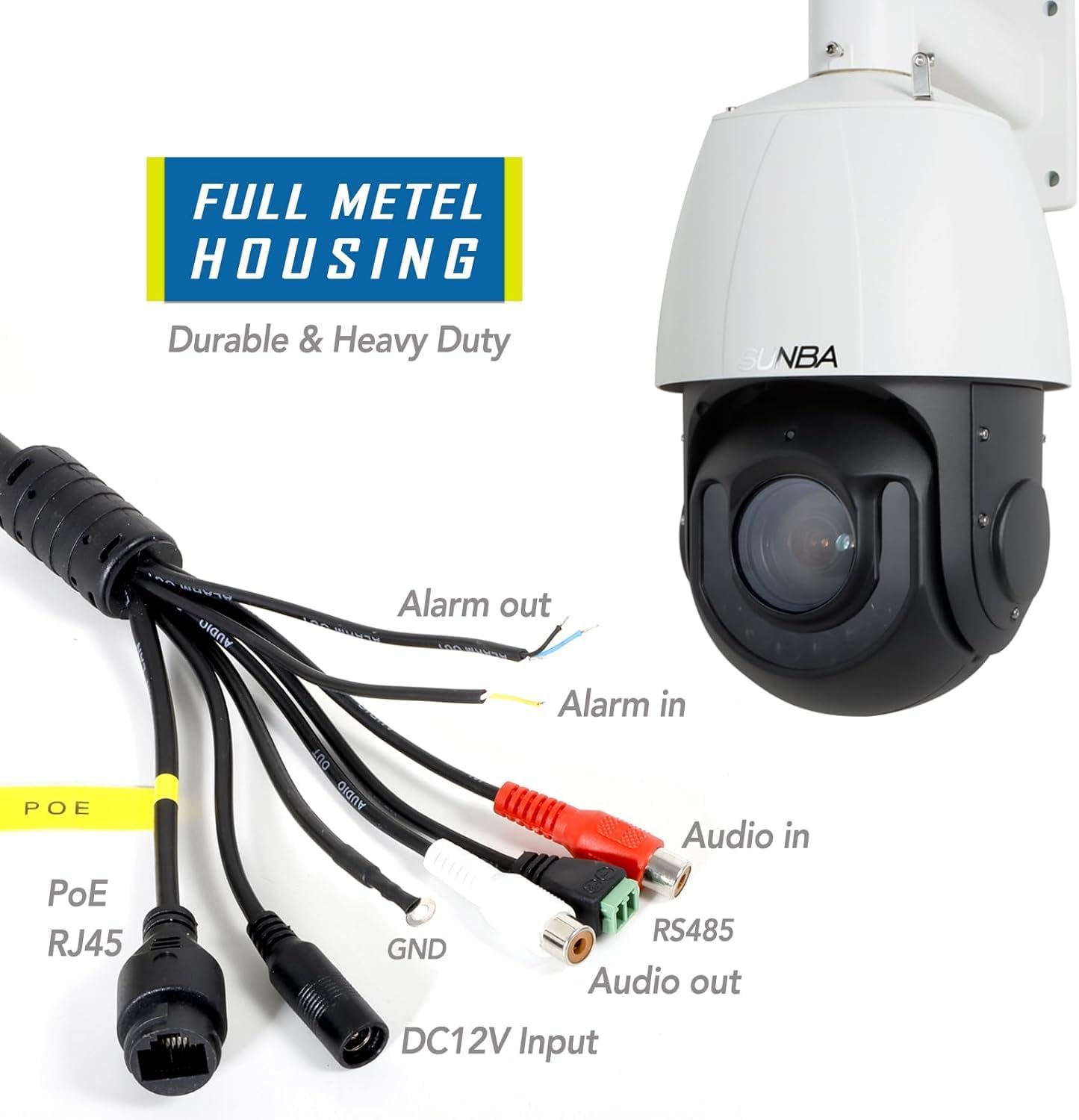 SUNBA High Speed 5MP Outdoor PTZ POE+ AI IP Camera, 96X Zoom Security Dome,Deep AI, Smart Auto Tracking, RTMP Streaming, Night Vision up to 1500ft (P848, Performance Series)