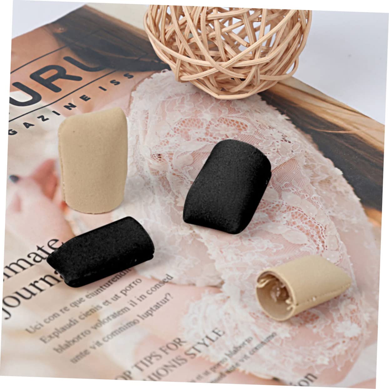 Gatuida 10pairs -wear Toe Sleeves with Silicone Lining of Soft Fabric Closed Caps for Blister and Corn for Everyday Use Skin Tone