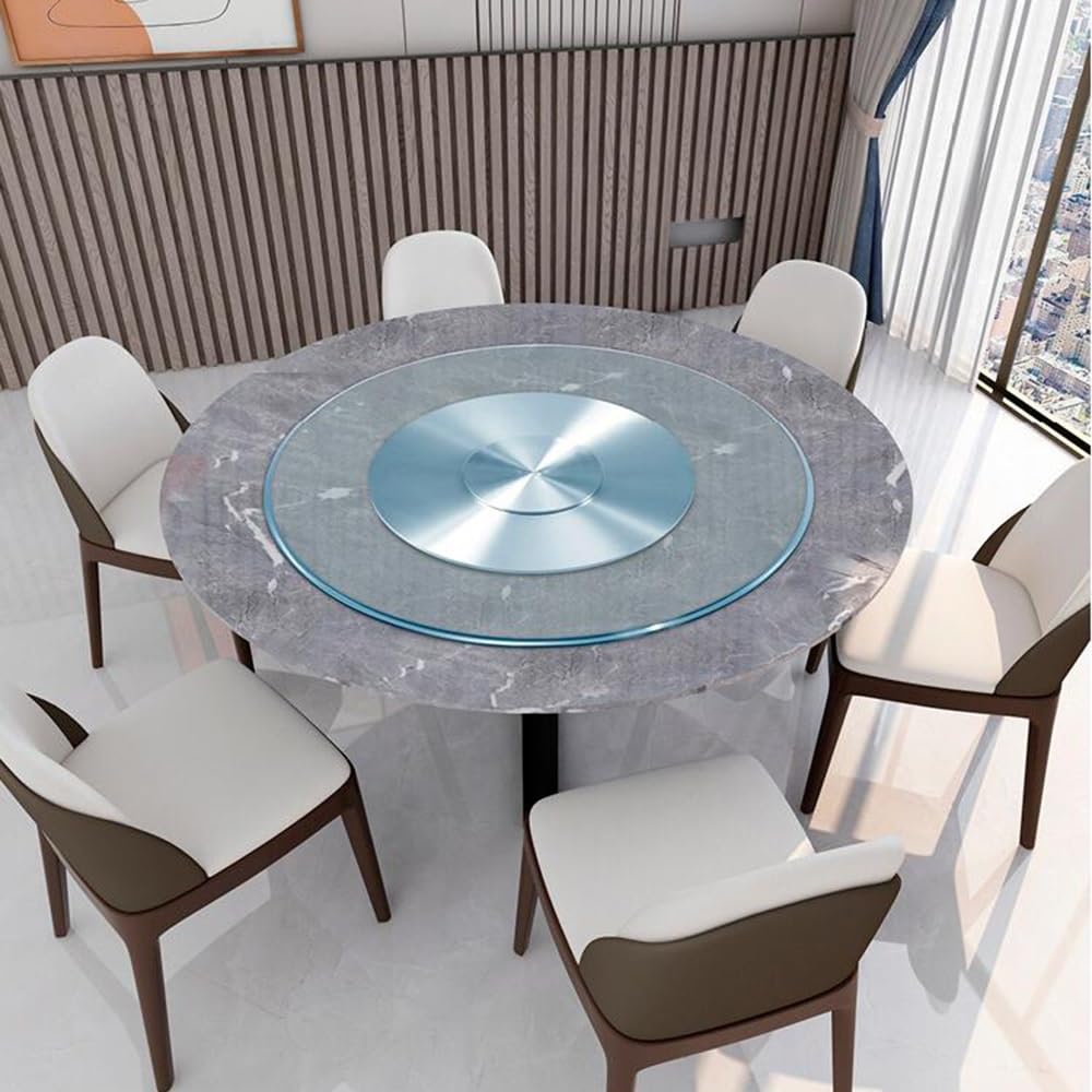 Plateau Tournant en Verre Épais De 30" Et 40" pour Table À Manger, Plateau De Service Rond Et Lisse en Verre Trempé (80 Cm/30 Pouces)