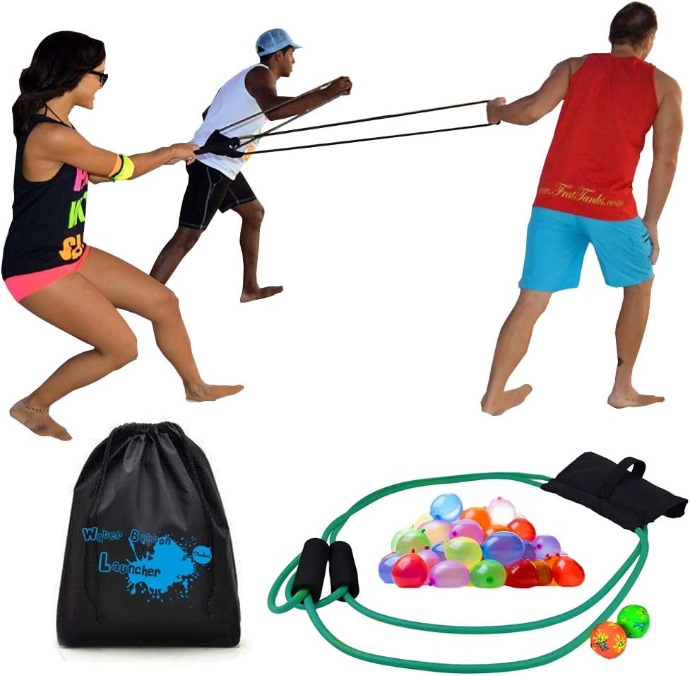 Mealivos 200 Yard 3 Person Water Balloon Launcher with 100