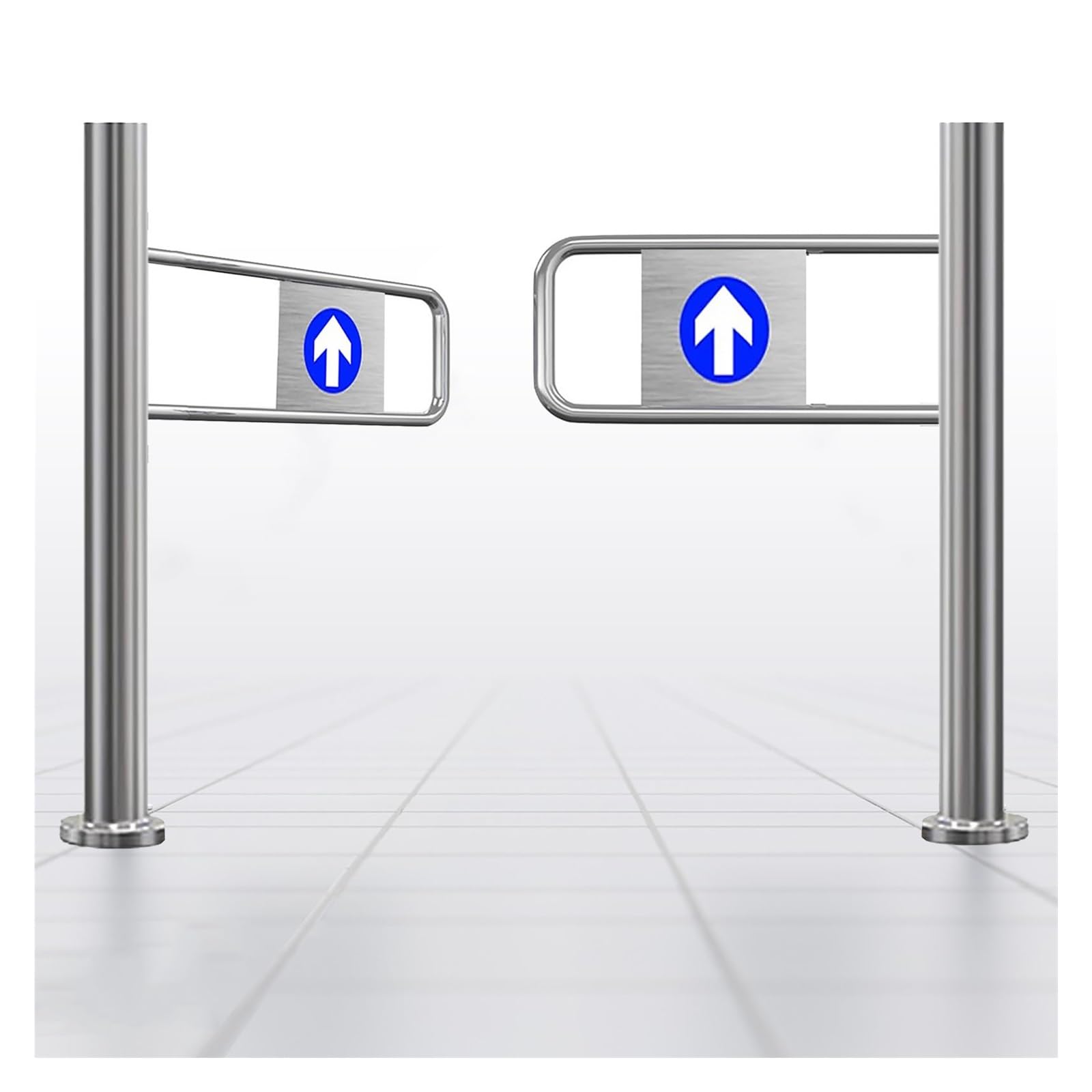 Porte battante de Sortie Automatique - Portillon piéton unidirectionnel à 90° en Acier Inoxydable avec mécanisme à Ressort pour supermarchés, magasins, comptoirs, idéal p,W 120cm (47 1/4