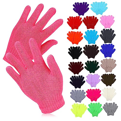 FRCOLOR 24pairs Finger Boys and Girls Gloves Thermal Outdoor Winter Gloves Knitted Boy Girl's Hand Warmers