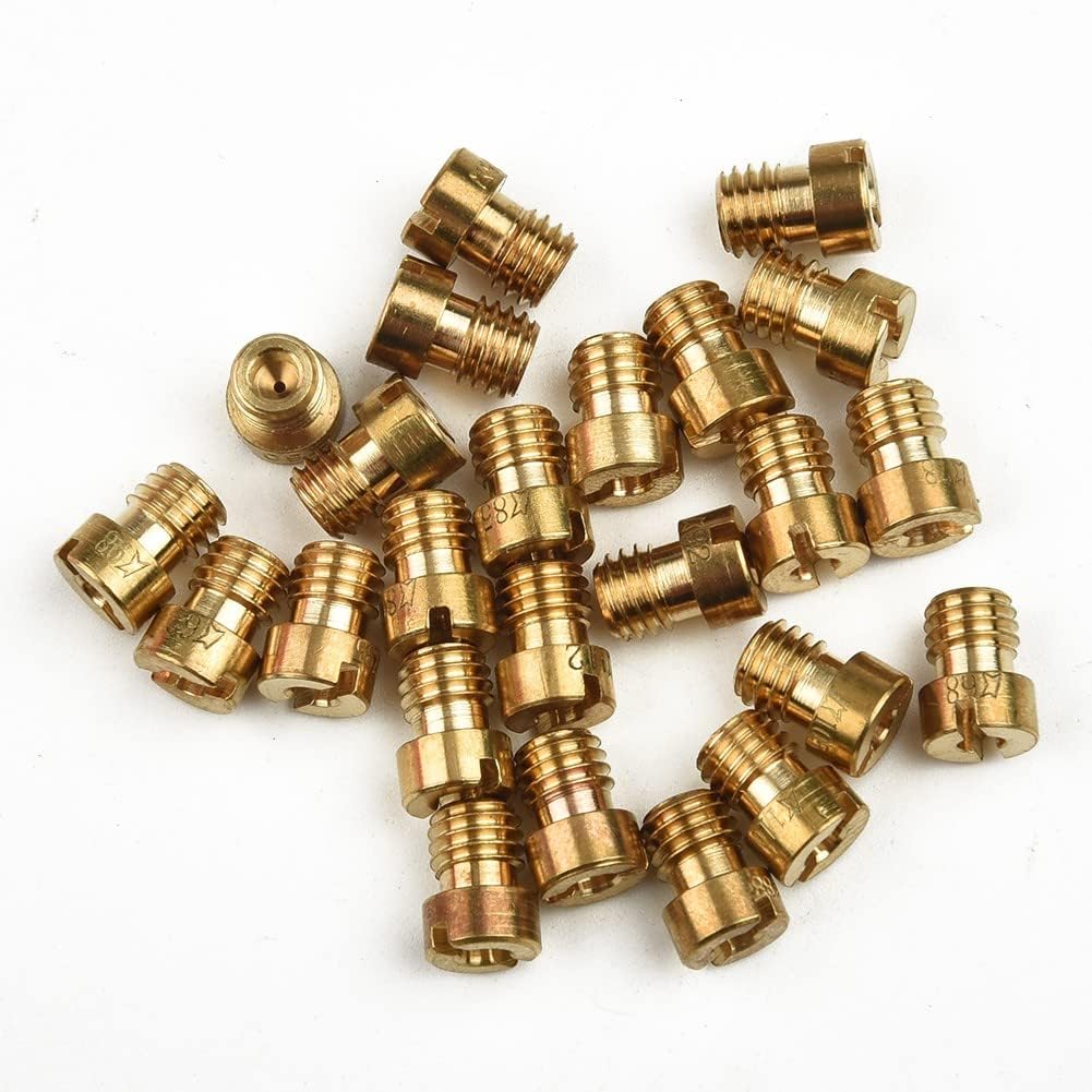 Motorcycle Accessories 25pcs Carburetor Main Jet M5 5mm Thread Fit for SHA SHBC SHB Injector Nozzle Size 55-115 M5x6x8 Replaceable