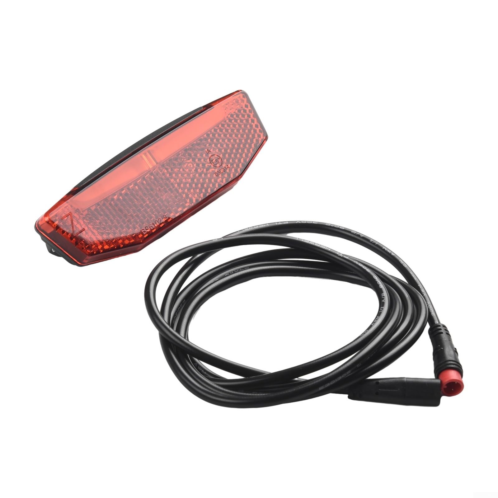 E-For - Fanale posteriore a LED per bicicletta, 36 V, 48 V, per scooter, 7 LED di sicurezza con cavo da 120 cm, alloggiamento in ABS, connettore SM compatibile