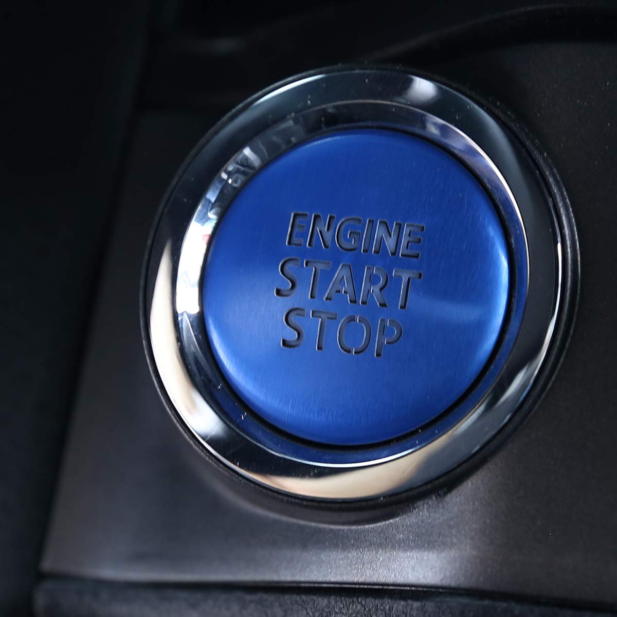 LLKUANGSilver Engine Start Stop Push Button Switch Sticker Cover for Toyota Tacoma 2016-2022 Aluminum Alloy Car Accessory… (Blue)