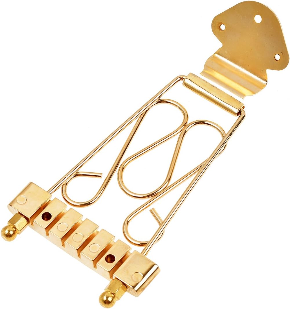 Kmise Electric Bass Guitar Trapeze Tailpiece Bridge For 6 String Archtop Guitar