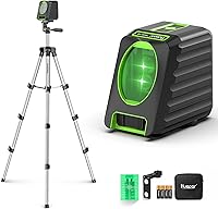 Huepar BOX-1G Self-Leveling Green Laser Level 150Ft/197Ft Pulse with 40in Tripod for Picture Hanging, Tile, DIY
