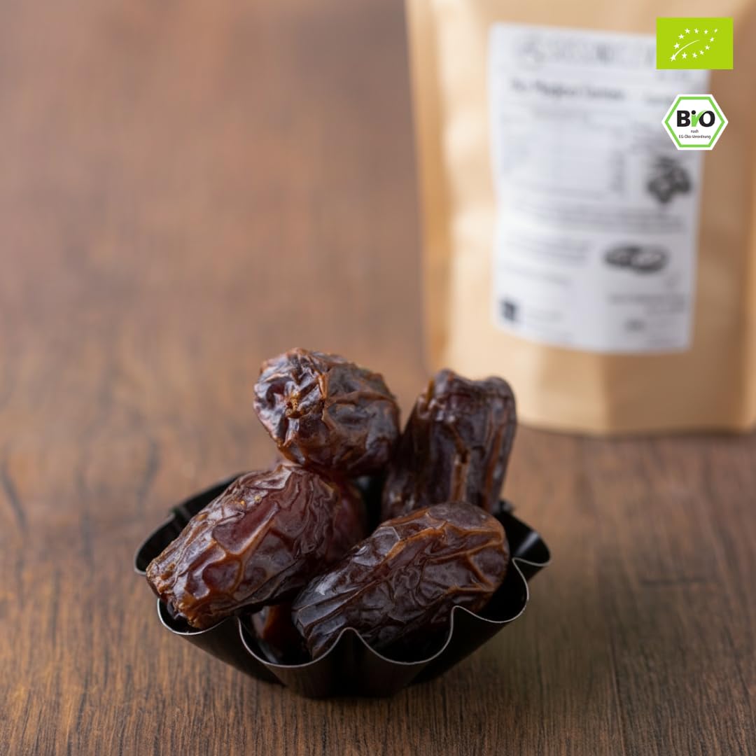 süssundclever.de® | Bio Medjool Datteln aus Palästina | Jumbo | 1 kg | kompostierbare Verpackung - besonders saftig und sehr groß