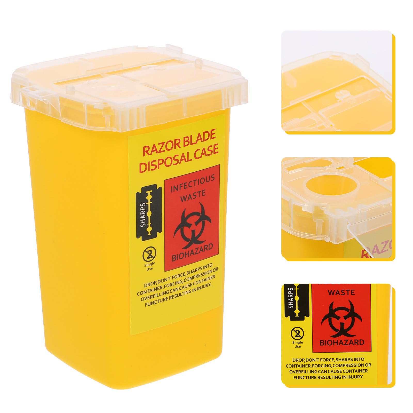 Scatola Porta Lame Usate in Plastica Abs Gialla per Smaltimento Sicuro
