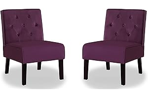 US Pride Furniture Velvet Armless Accent Chair with Button Tufted Pattern & Premium High-Density Foam