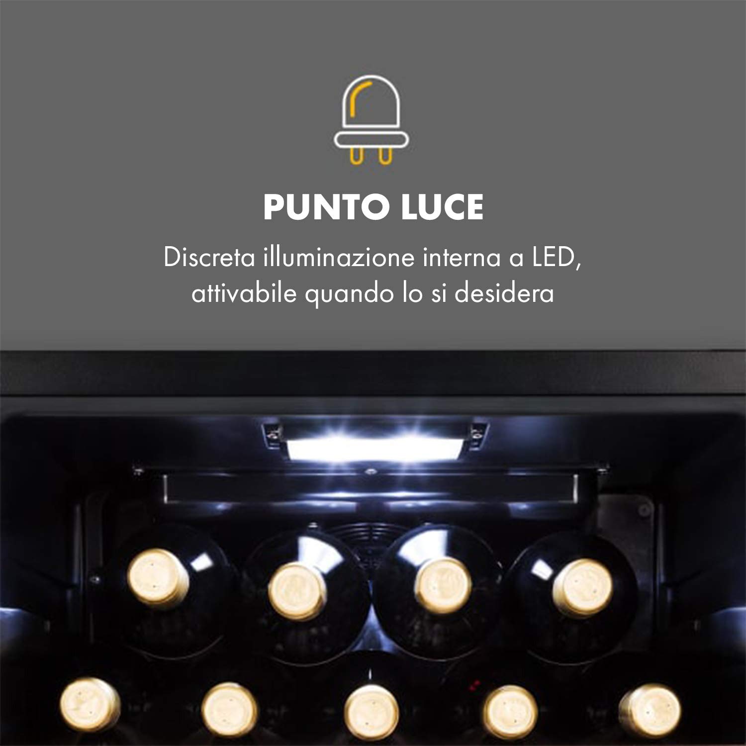 KLARSTEIN Cantinetta Vino, Cantinetta Vino Refrigerata a Zona Doppia per Interno/Esterni, Frigo Bar, Cantina Vino con Vetrina, Mini Bar con Protezione UV, Frigo Vino Touch, 5-18°C, 34 Bottiglie