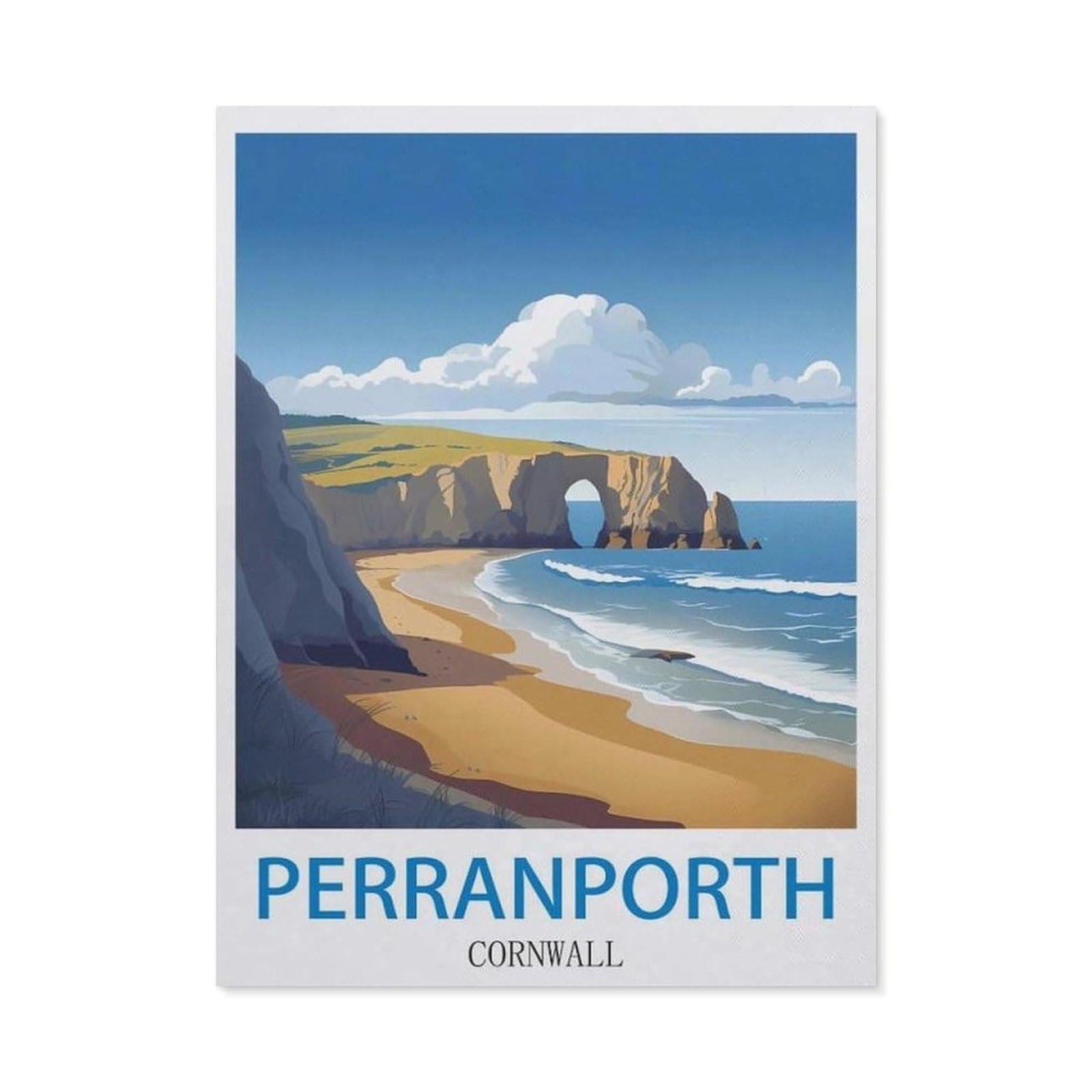 BEAYODKP 5D Diamond Painting Kits，Perranporth Cornwall（30x40cm）