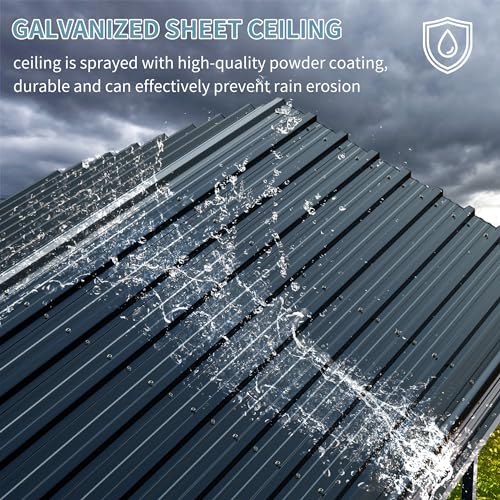 Image of Shintenchi 12x15 FT Metal Carport, Heavy Duty Carport Canopy with Enhanced Base and Frame,Outdoor Galvanized Garage Car Port for Cars, Boats,Tractors and Party