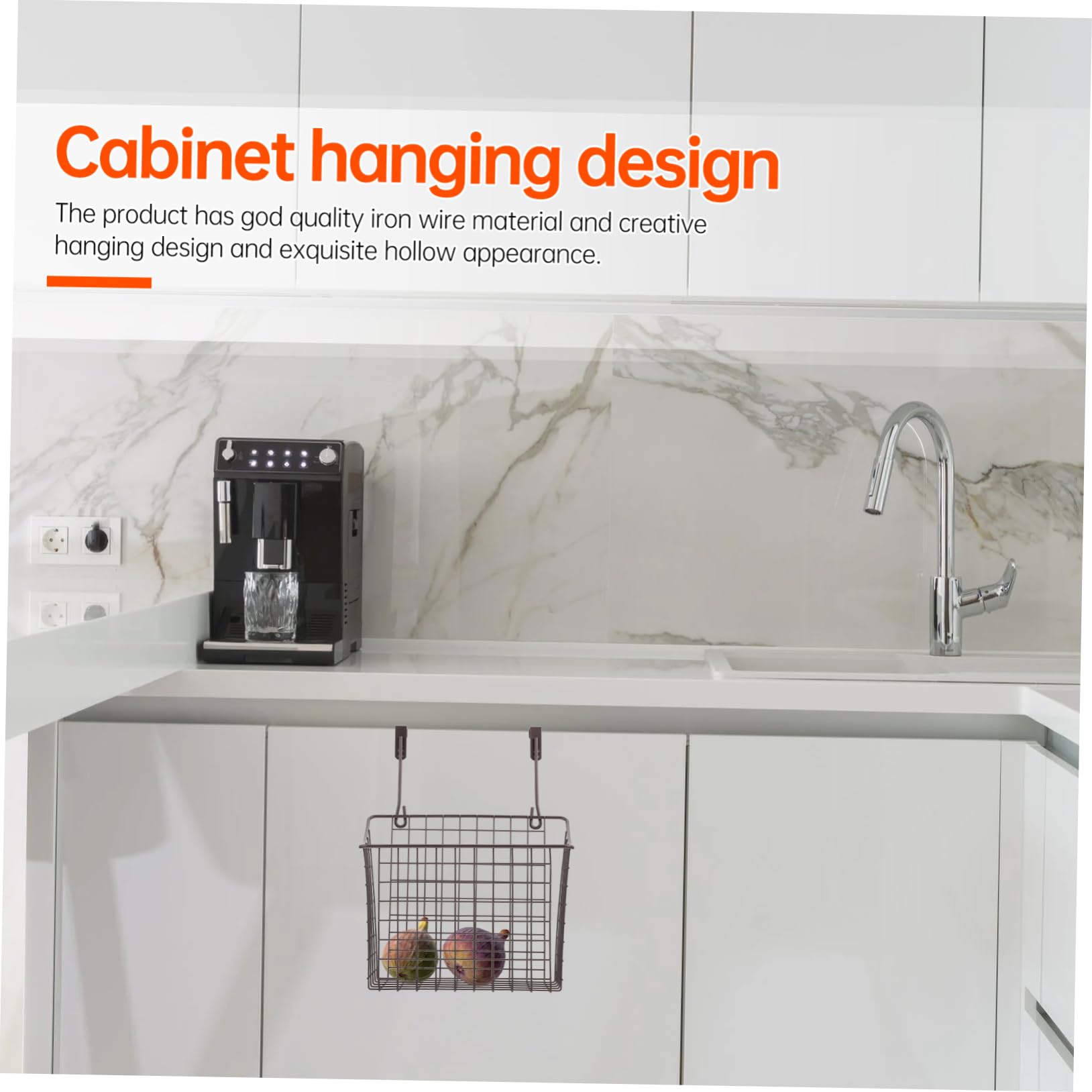 Cesta Almacenamiento Alambre para Puerta Hierro de Colgante para Diseño Ahorrador de Espacio Elegante en Armario y Cocina y Hogar