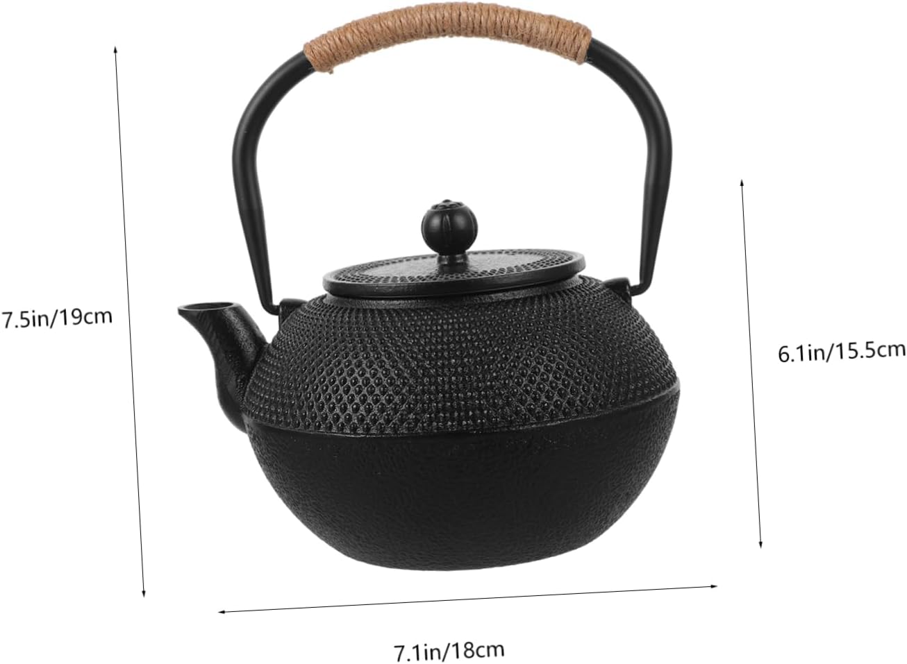 Veemoon Large Capacity Cast Iron Teapot Japanese Stovetop Safe Metal Tea Pot 1.2l for Tea Parties
