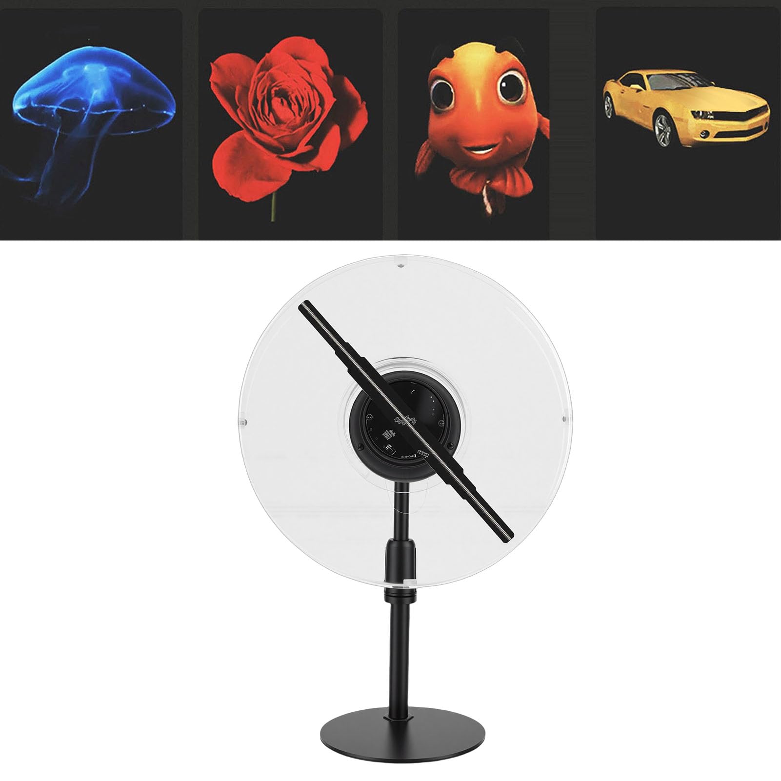 LICAEVEY Ventola con Ologramma 3D da 9,1 Pollici per Negozi Aziendali, Bar, Centri Commerciali, Ristoranti, Eventi, Editing di Immagini Video Personalizzate con Software per PC di (Spina europea)