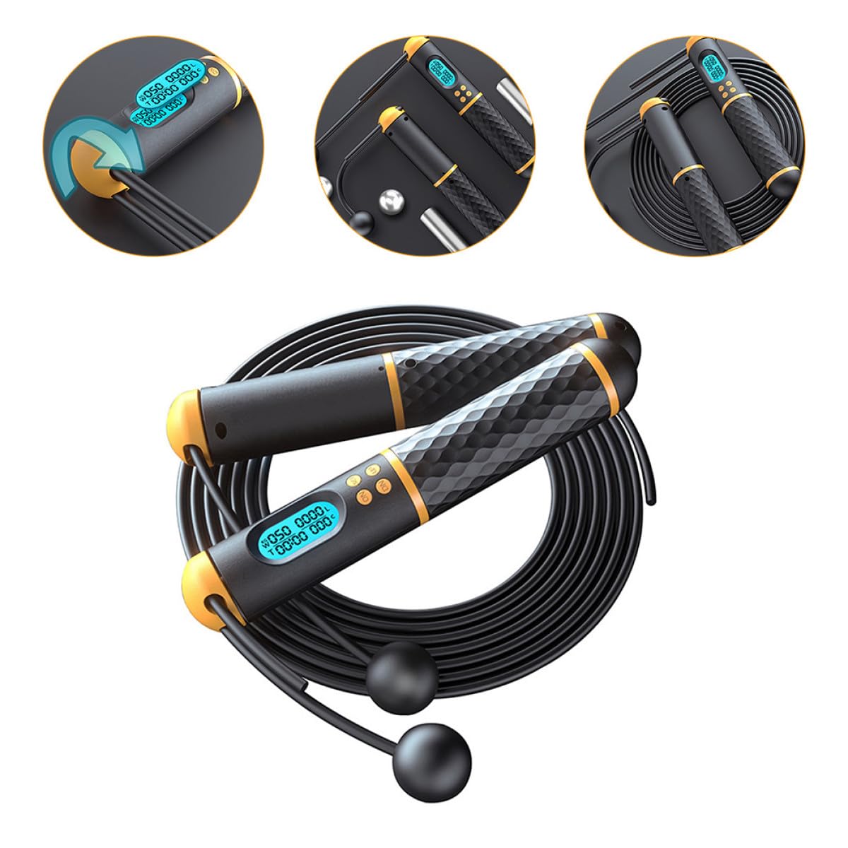 Gatuida Cuerda de Saltar Ajustable con Contador Digital Cuerda Pesada de Resistente para Fitness Ejercicio y Entrenamiento de Alta Intensidad para Mujeres