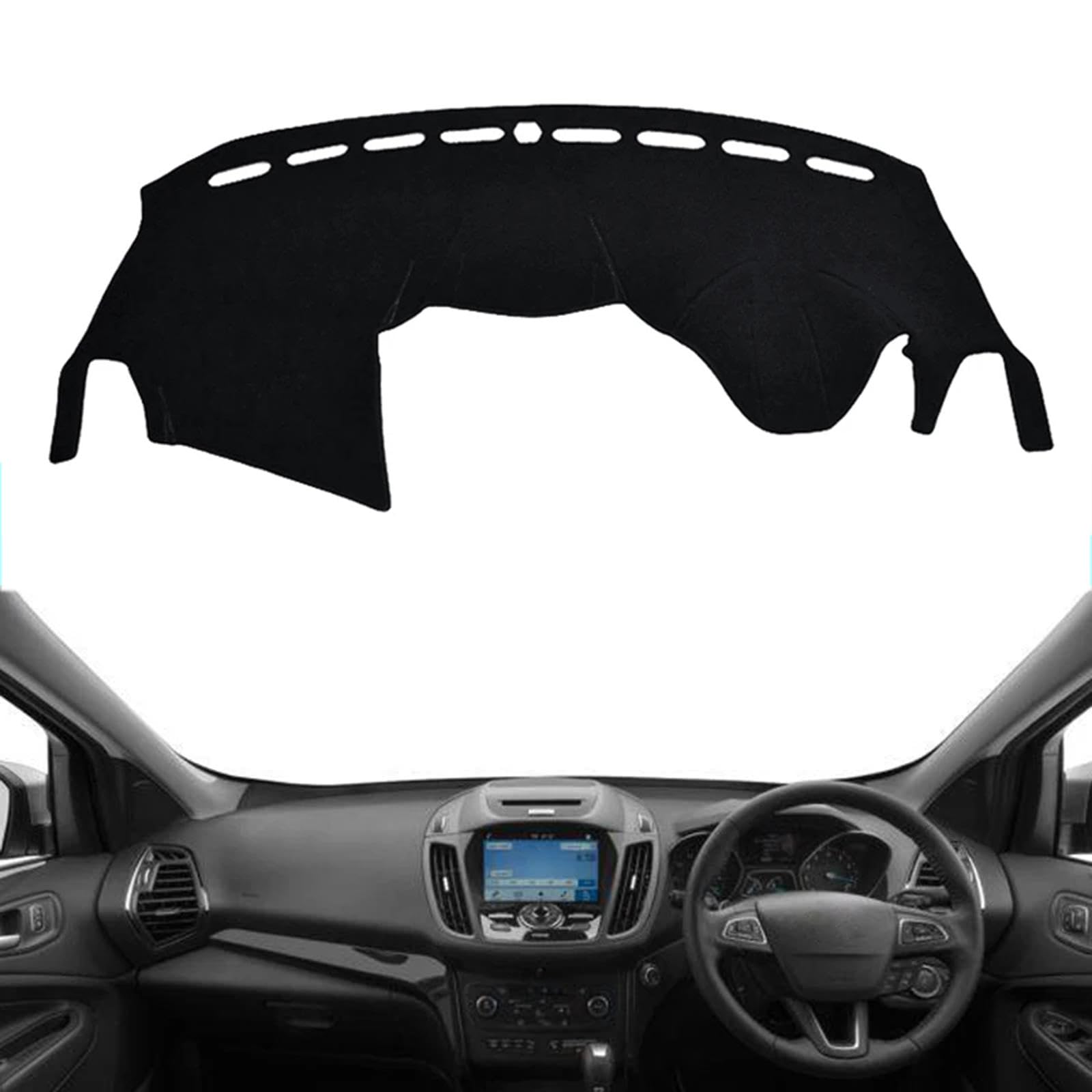 Lzqhqyvf Rhd-Black Edge Fit For Ford Escape Kuga 2013-2018,Car Dashboard Cover,Non-Slip Dash Mat Dashboard Cover,Black Dash Cover Mat