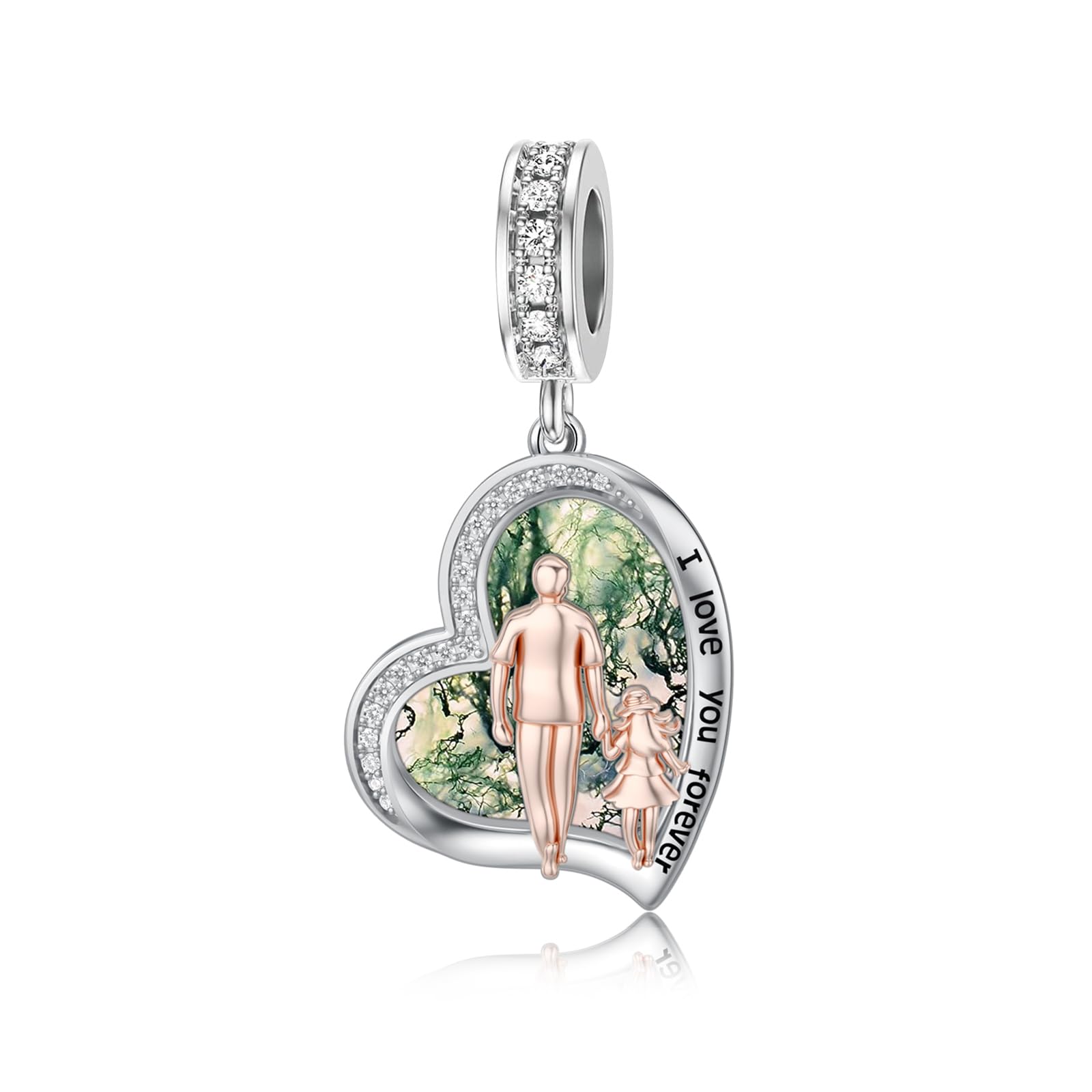 Père fille charme fit pandora charmes bracelet en argent sterling breloques pour bracelets anniversaire Saint Valentin cadeaux pour fille mère amant