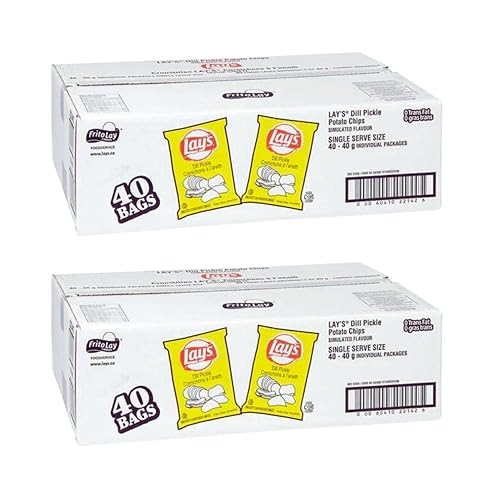 Lays - Bolsas expendedoras de patatas fritas con eneldo, 40 x 40 g1.4 oz (2 cajas) enviadas desde Canadá