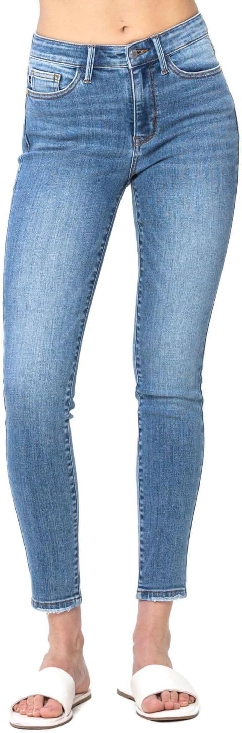 Judy Blue Women's Mid Rise Classic Ankle Skinny Jeans