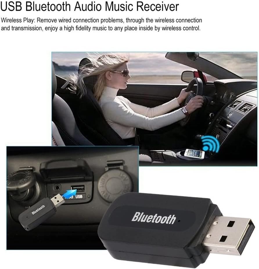 4.0 Music Stereo Receiver Adapter Dongle Speaker Transmitter 3.5mm Jack