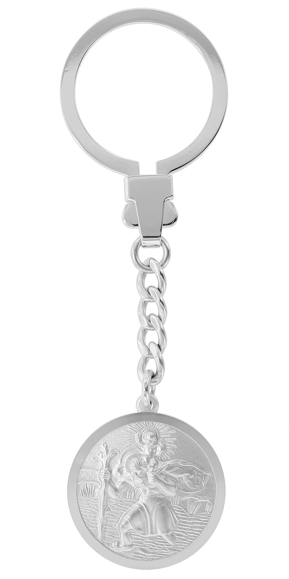 trendor Schlüsselanhänger Christophorus Silber 925 39035 | Christophorus Schlüsselbund-Anhänger, Silber-Anhänger Christopherus, Glücksbringer für Autofahrer, Talisman, Symbol-Schmuck