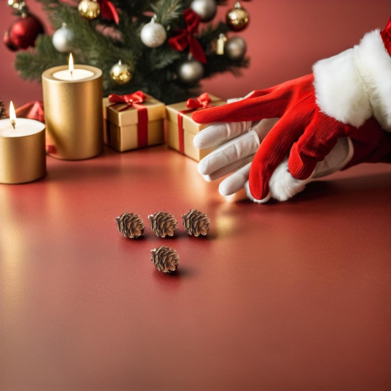 IMIKEYA 450 Stück Mini Tannenzapfen 1-2cm Weihnachten Tannenzapfen Ornamente hängende Weihnachtsdekorationen für Weihnachtsbaum Party Dekoration DIY Projekte