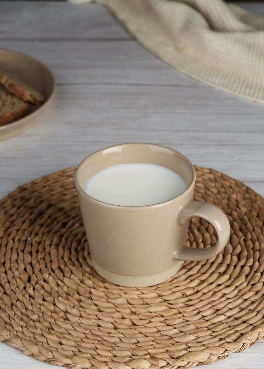 famiware Coffee Mugs for 4, 12 oz Mug Set, Dringking Cup with Handle for Coffee, Tea, Cocoa, Milk, Saturn serise, Cinnamon Brown