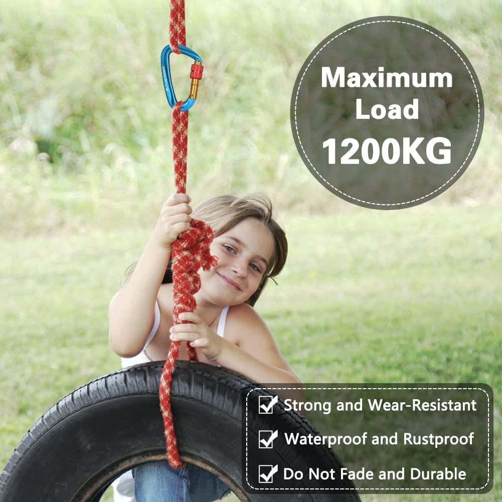 Lot Mousqueton Lot De 6 Mousquetons En Aluminium Avec Anneau En D Robuste