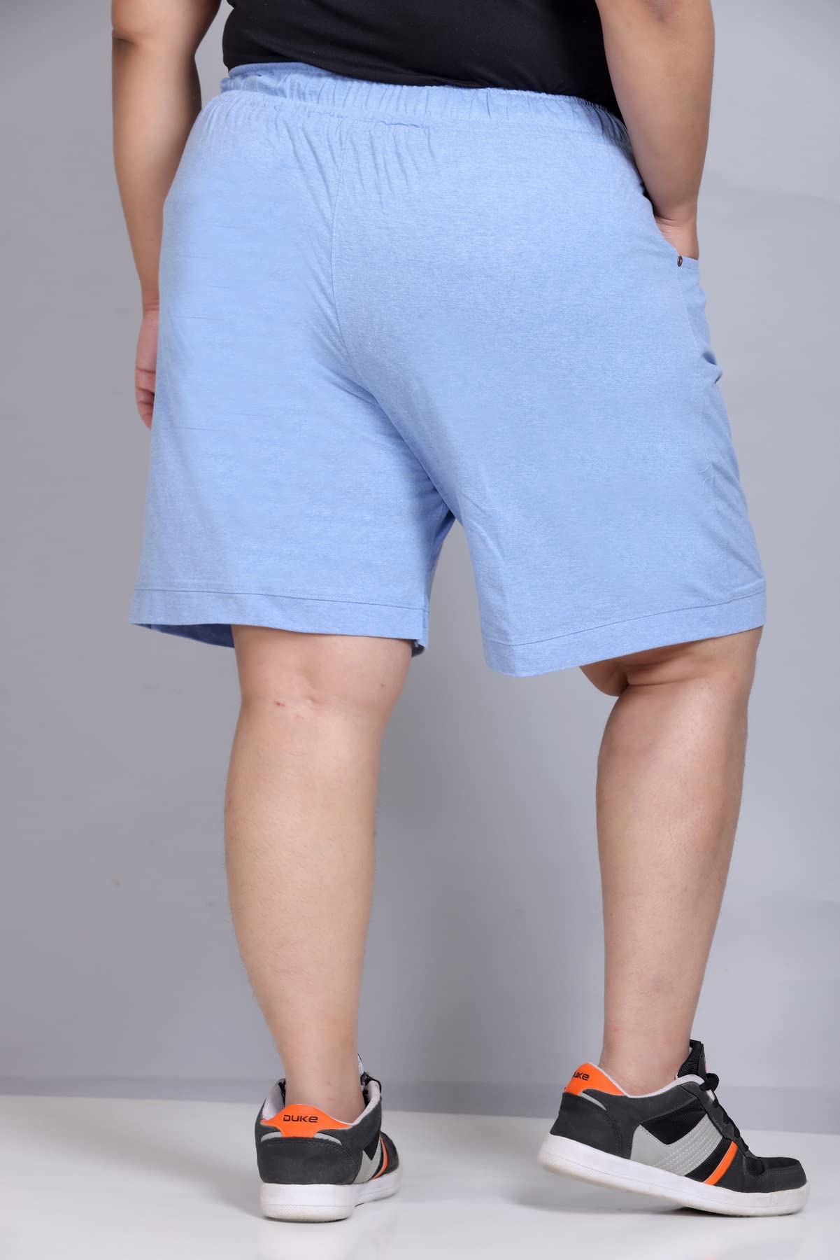 CUPID Plain Comfortable Plus Size Barmuda/Shorts for Sports, Yoga, Daily Use Gym, Night Wear, Casual Wear for Girls_Sky Blue_7XL 4