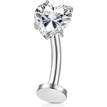 14G Floating Belly Button Rings Hypoallergenic G23 Titanium Belly Ring Flat Back Barbell Navel Rings Internally Threaded CZ Navel Piercings Jewelry for Women