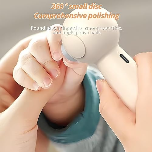 Miniatura 8 de Lima de uñas eléctrica para bebés, kit eléctrico de recortadora de uñas de bebé con carga USB, con 6 cabezales de molienda y luz LED para niños