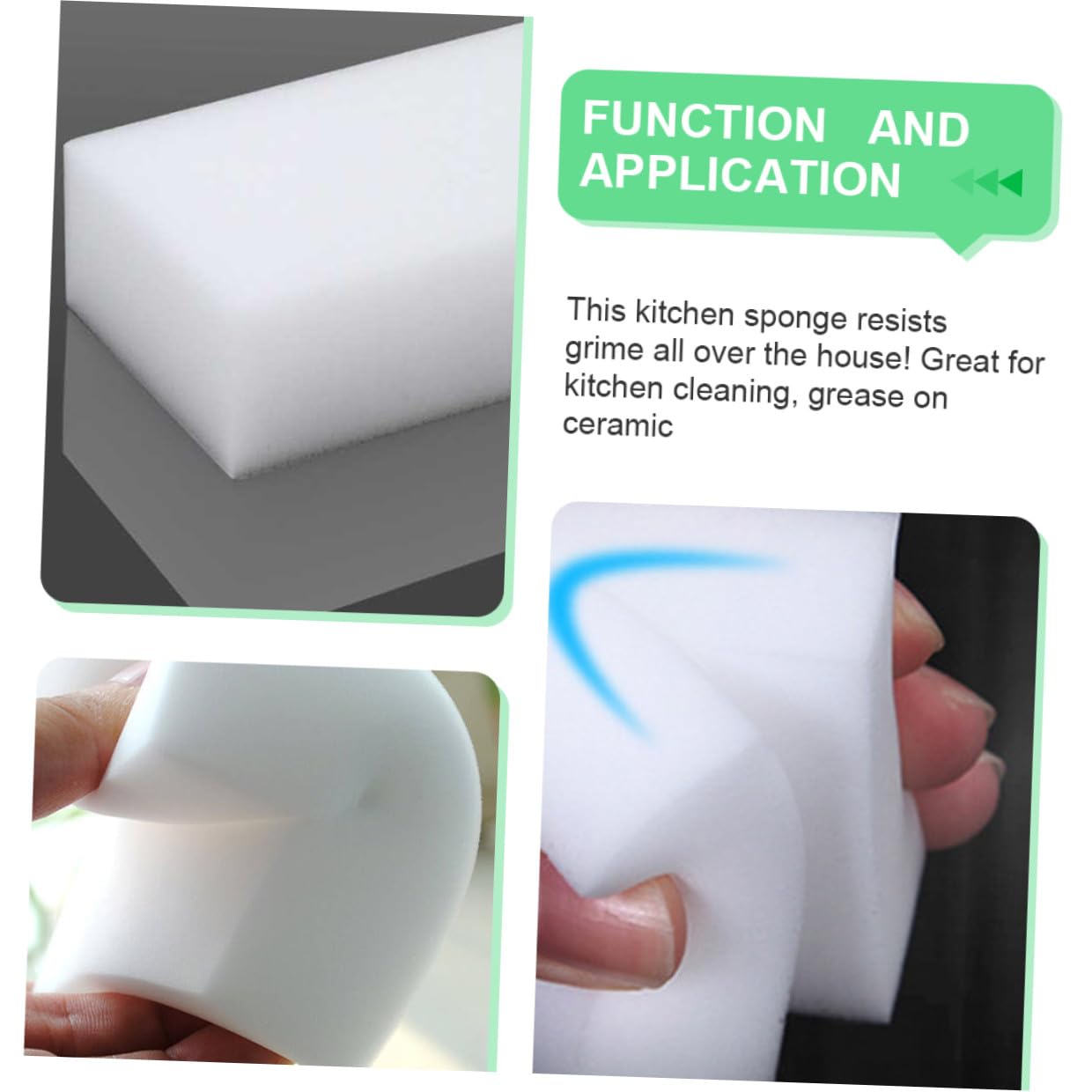 GARVALON 20 pièces Éponges de Nettoyage Multi-usages Non Rayantes pour Cuisine et Maison Anti-Rayures Blancs Nettoyage de Vaisselle Surfaces et Murs
