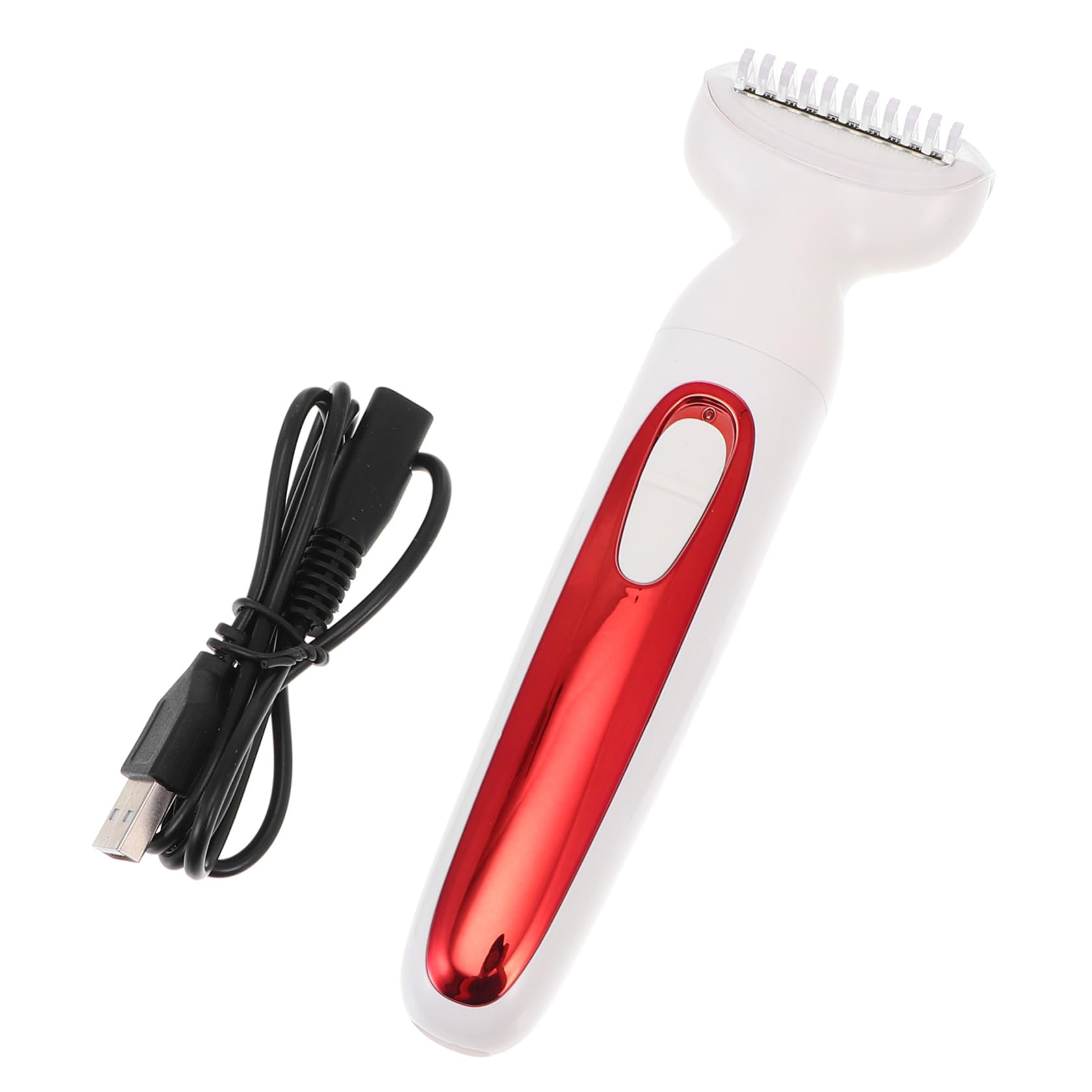 TOYANDONA Depiladora USB Eléctrica, Dispositivo de Depilación Corporal Portátil, Abs, Cabezal Doble, Roja, para Axilas y Piernas, Uso en Casa y Viaje, Hombres y Mujeres