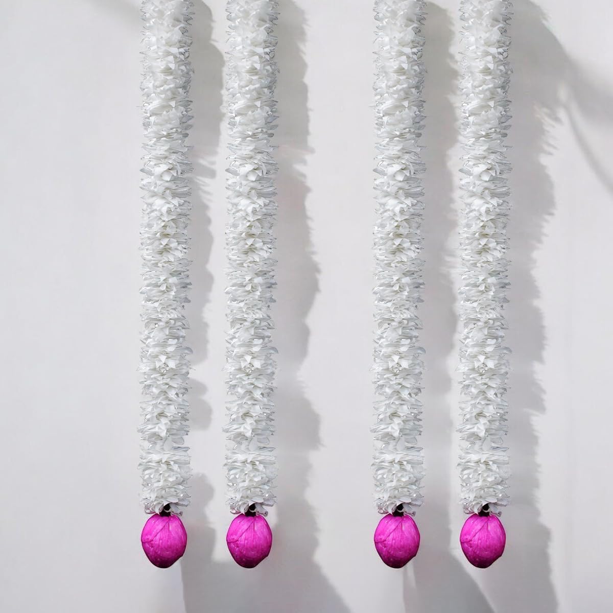 9Dzine Pink Lotus Buds Hangings for Main Door Entrance (4 Pieces), MDF Flowers Hanging Items for Ganesh Festival Pooja Room Pink Lotus Hangings for Decoration Temple Decor Shop Office Decor.