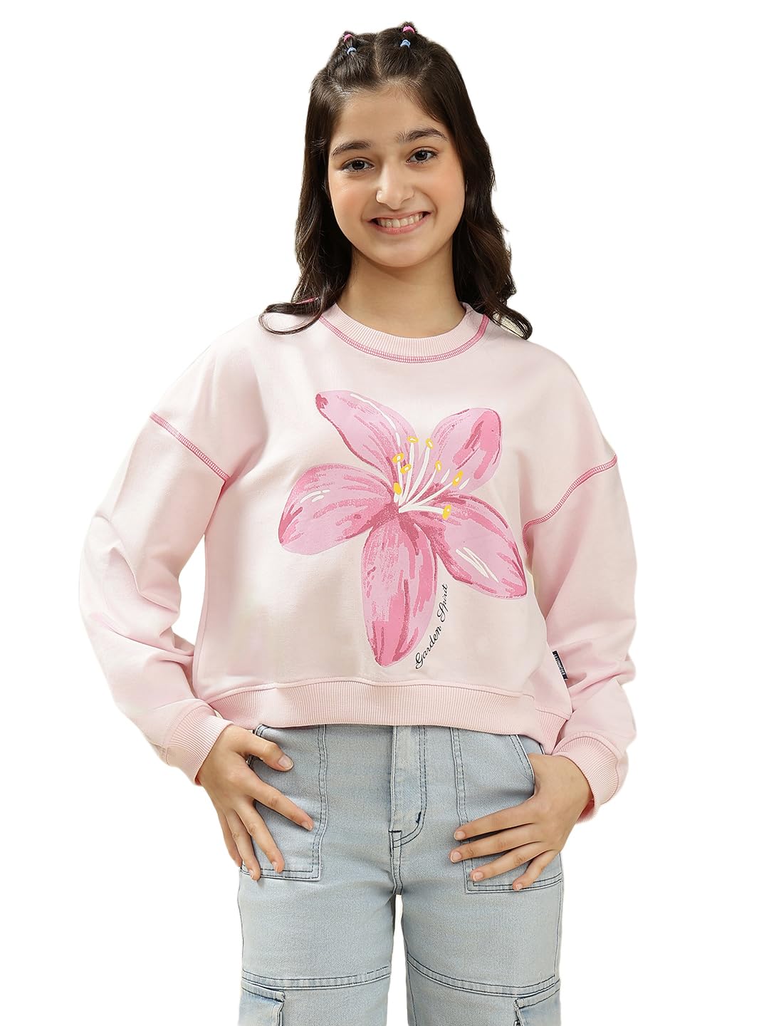 Lil Tomatoes Girls Regular Fit Cotton Looper Sweatshirt, PINK, 14-15 Years-picture-32
