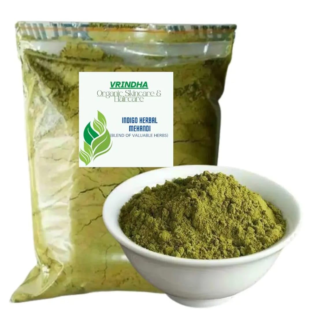 Vrindha Indigo Herbal Mehandi Powder - Organic Hair Dye & Care - Blend of Valuable Herbs (100% Natural) 50gm pack-picture-34