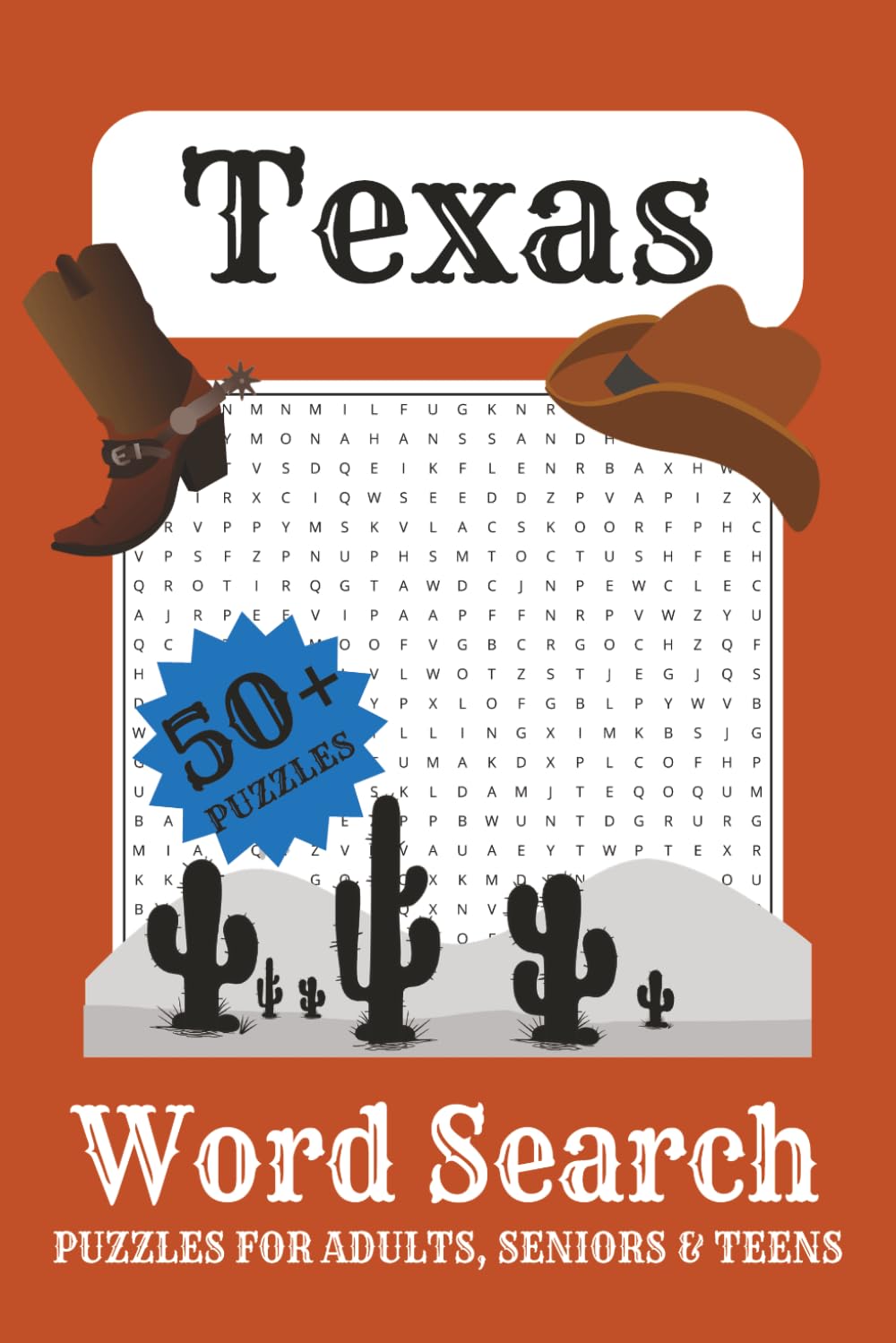 Texas Word Search Puzzle Book: Word Searches with Easy to Read Print about Texas, Cowboys, Southern Culture and More | 6x9 inches, 110 Pages | 50+ ... Gift for Vacations, Holidays, and Free Times