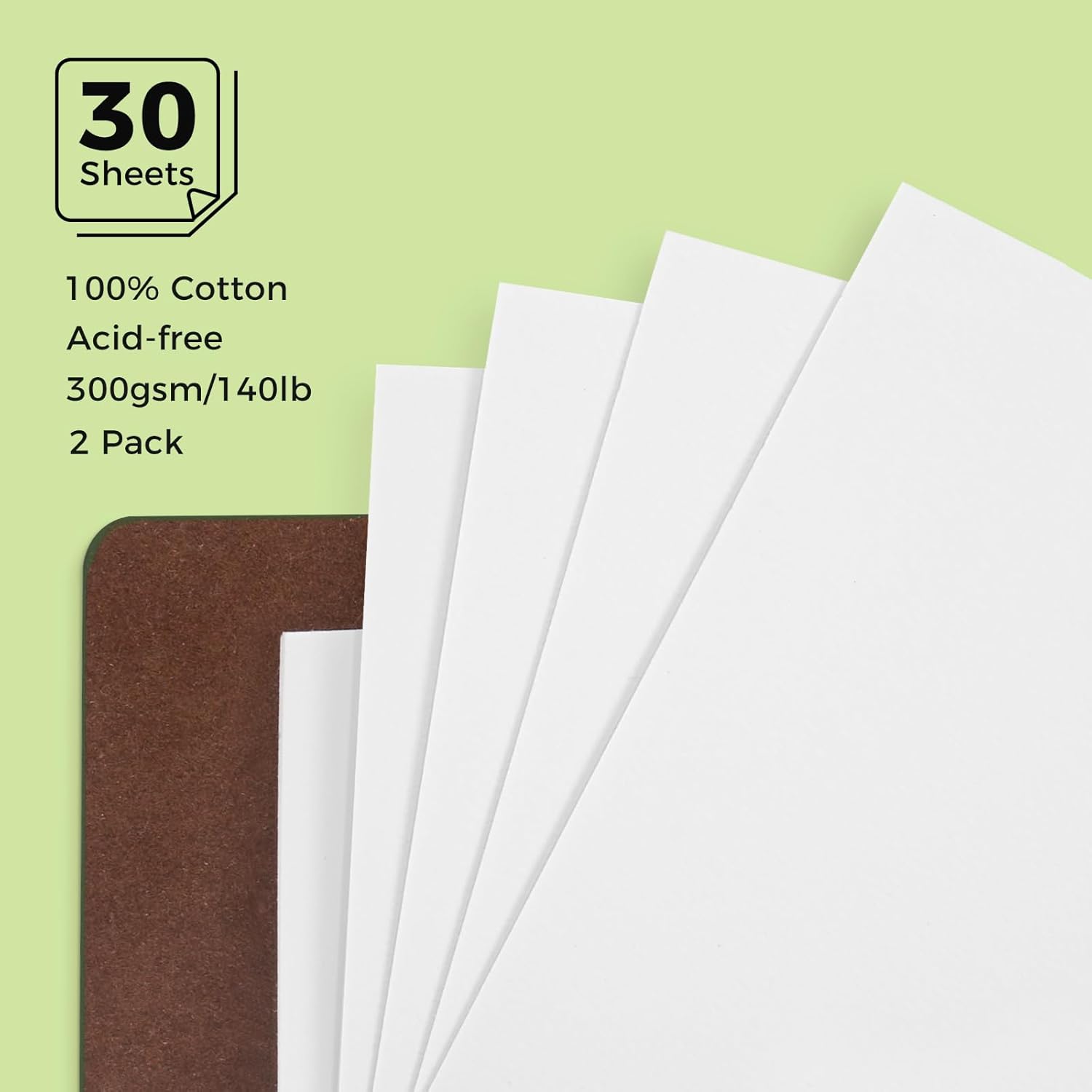 Lightwish Watercolor Journal, 2 Pack 30 Sheets, 100% Cotton 300gsm/140lb Hot Press, Acid-Free Travel Sketchbook for Artists/Students, 3.15"x4.76"