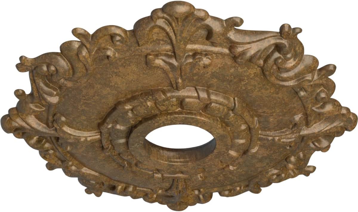 Ekena Millwork CM18RLRZS Riley Ceiling Medallion fits Canopies up to 4 5/8, Rubbed Bronze