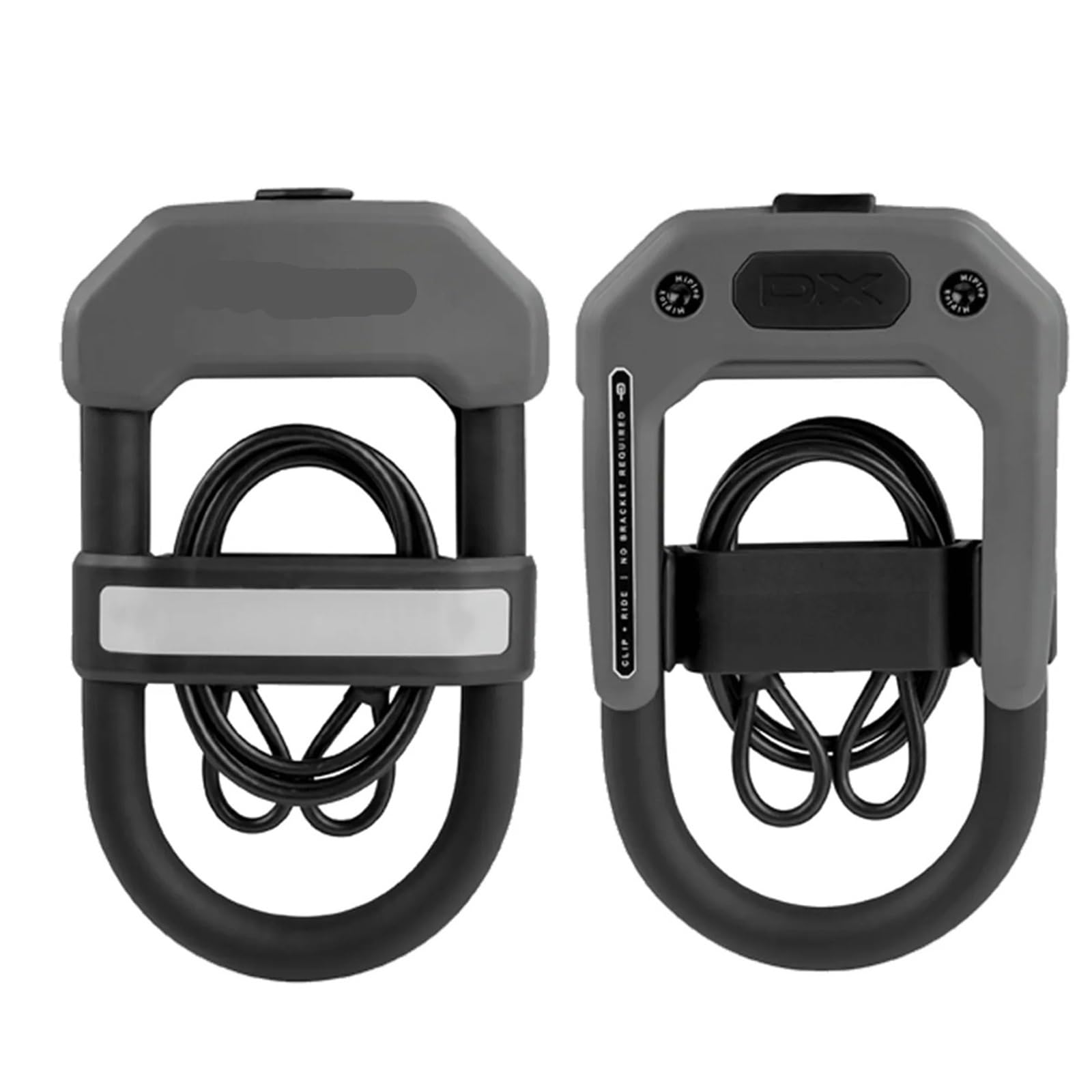 Motorcycle Handlebar Lock U Lock Cable, MTB Motorcycle Portable Zinc Alloy Helmet Motorbike Lock Security(Grey)