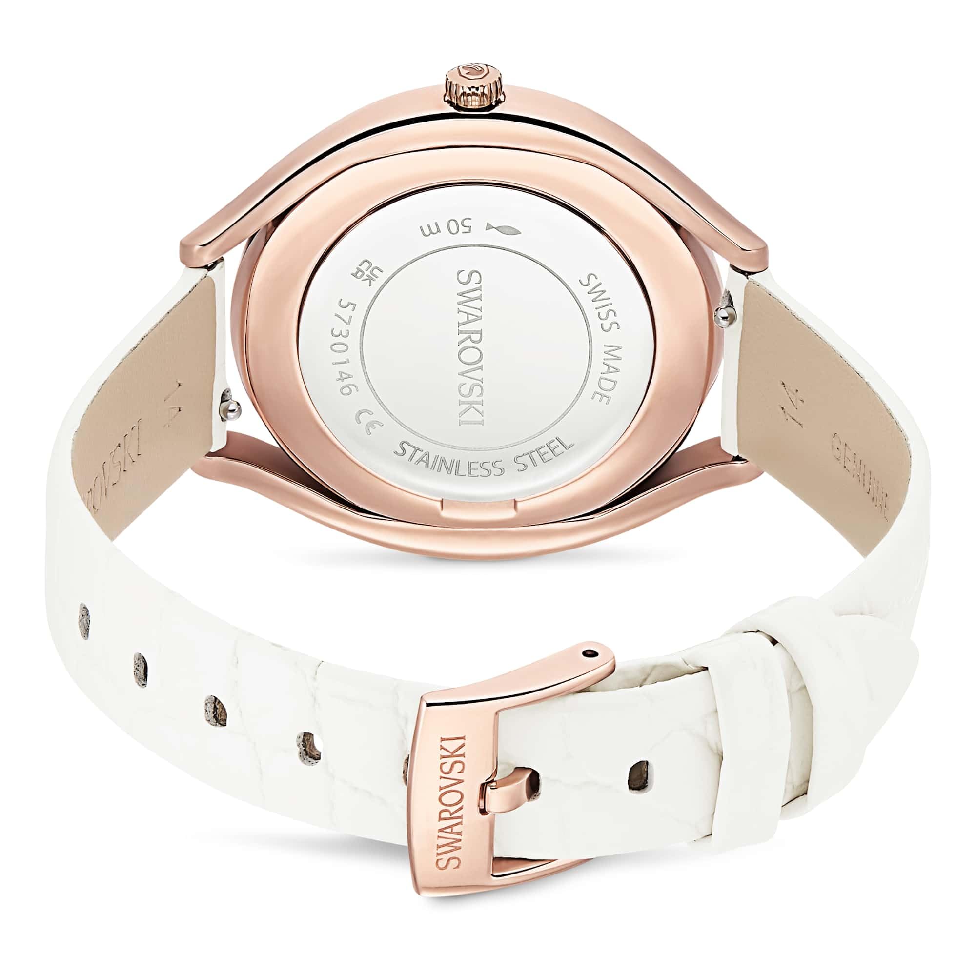 Swarovski Crystalline Collezione Aura Orologio, Swiss Made, Cinturino in Pelle