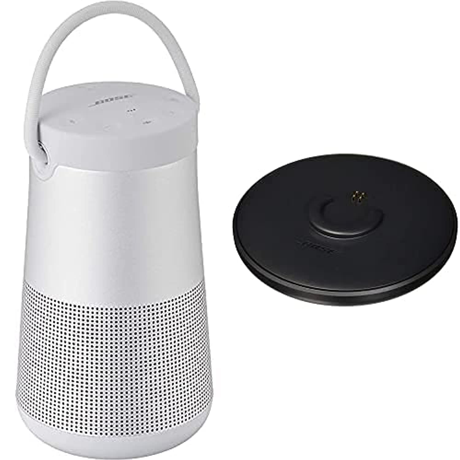 Bose Soundlink Revolve Plus Ii Bluetooth, USB Speaker - Luxe Silver With Bose Soundlink Revolve Charging Cradle