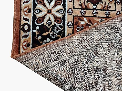 Image of Soft Traditional Rug for Living Room, Home Decor, Non Slip Washable Carpet 6x8 feet (180 x 235 CM) Gold