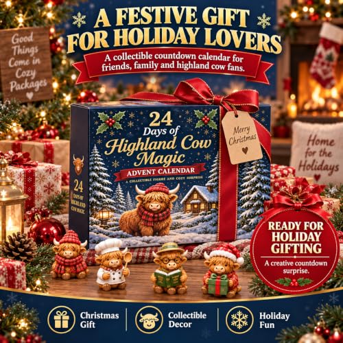24 Days of 3D Highland Cow Magic Advent Calendar 2026 Christmas - image 8
