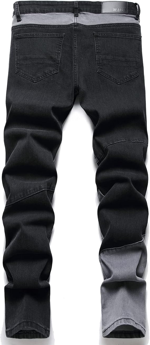 AITITIA Men's Ripped Regular Fit Jeans